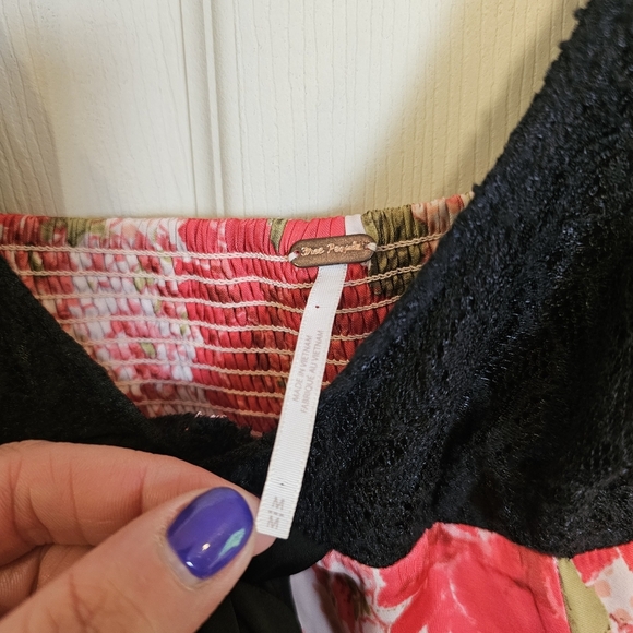 Free People Aurora Floral Puff Sleeve Girly Whimsigoth Babydoll Dress - Picture 6 of 7